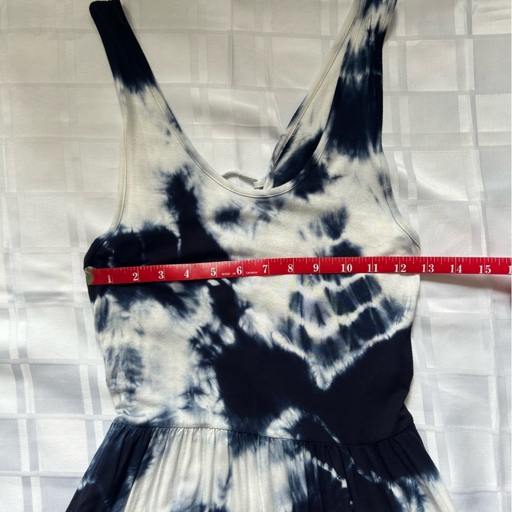 Dex Blue & White Tie Dye Maxi Length Tank Top Style Dress - Picture 5 of 16